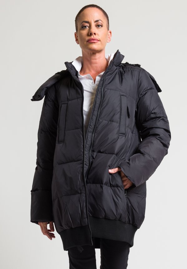 Rundholz Black Label Relaxed Puffy Coat in Black	