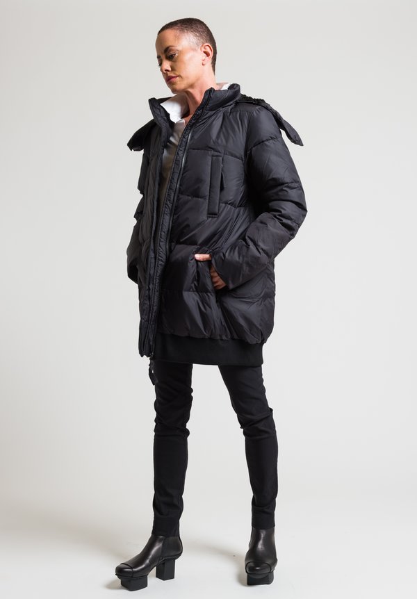 Rundholz Black Label Relaxed Puffy Coat in Black	