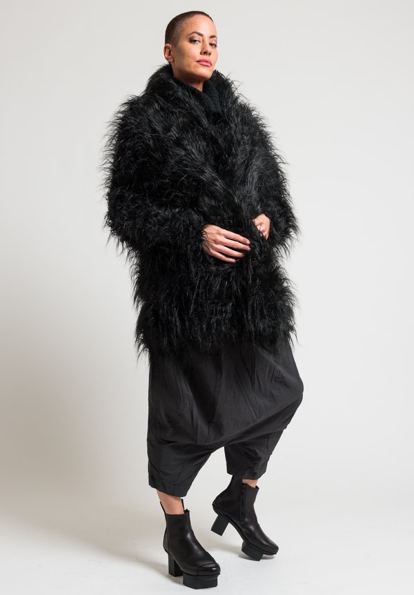 Rundholz Black Label Faux Fur Coat in Black	
