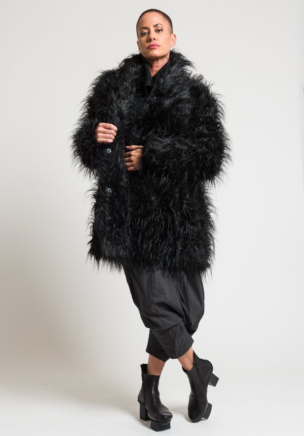 Rundholz Black Label Faux Fur Coat in Black	