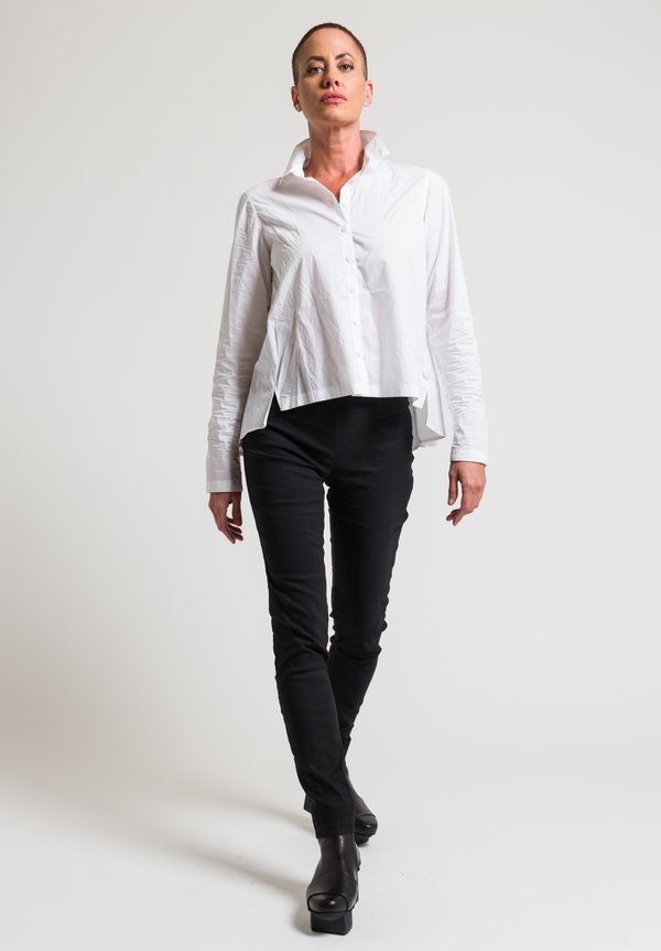 Rundholz Black Label Pleated Back Shirt in White	