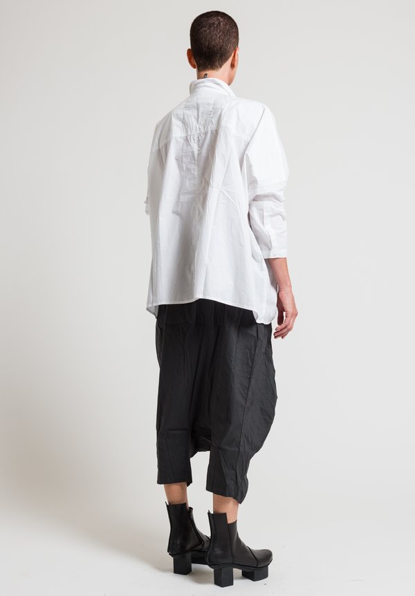 Rundholz Black Label Oversize Large Pocket Shirt in White	