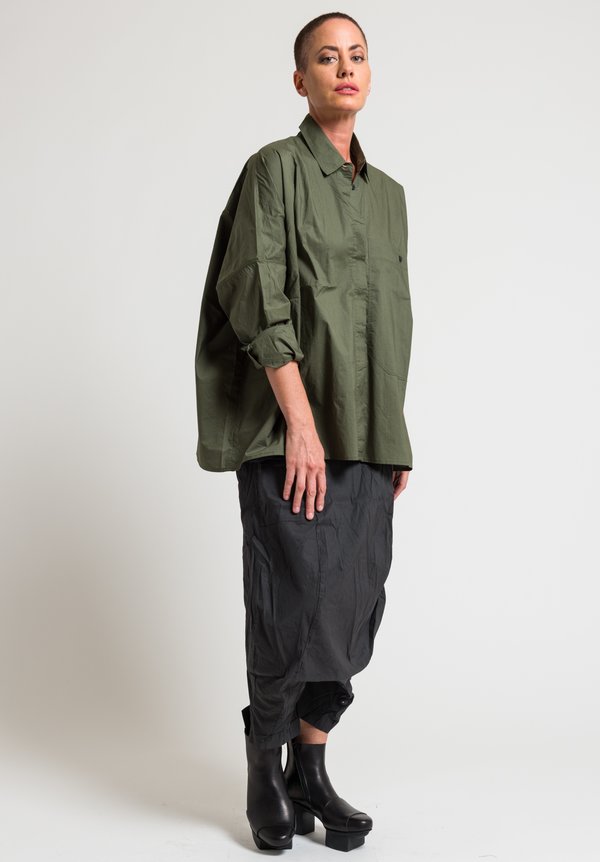 Rundholz Black Label Oversize Large Pocket Shirt in Vert	