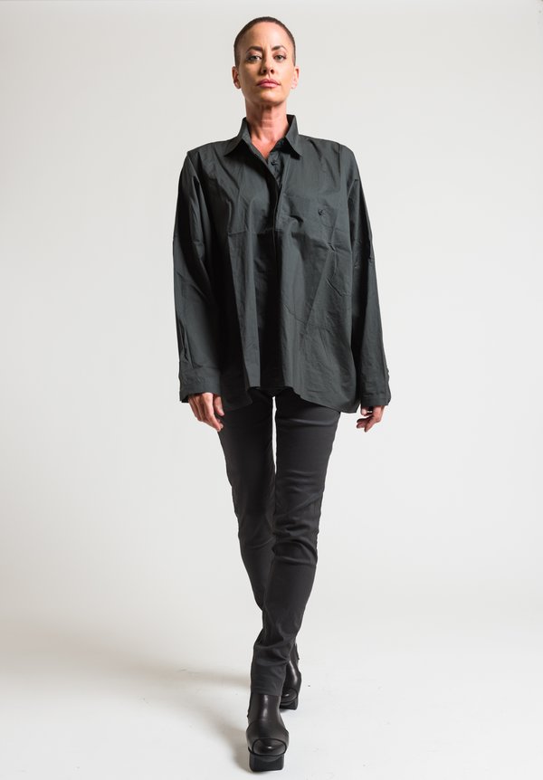 Rundholz Black Label Oversize Large Pocket Shirt in Anthra	