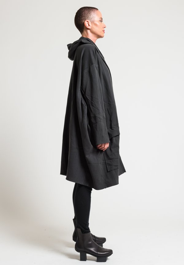 Rundholz Black Label Long Oversized Hooded Jacket in Anthra	