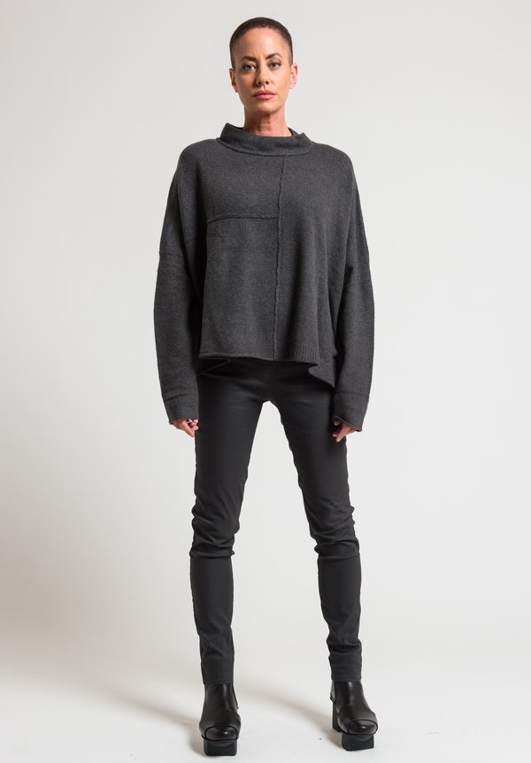 Rundholz Black Label Reversed Seam Sweater in Anthra	