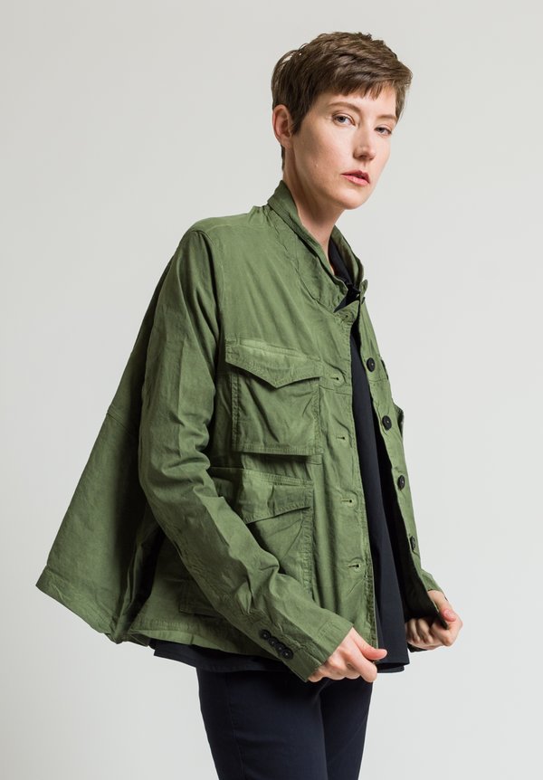 Rundholz Dip Stand Collar Jacket in Green	