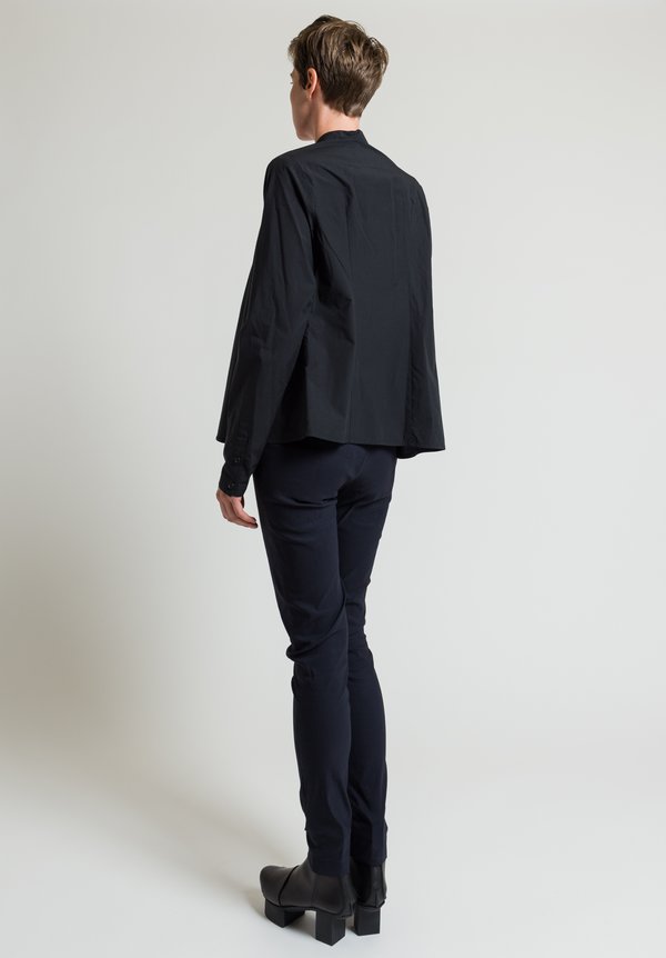 Rundholz Front Pleated Shirt in Black	