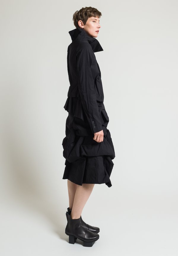 Rundholz Gathered Asymmetric Skirt in Black