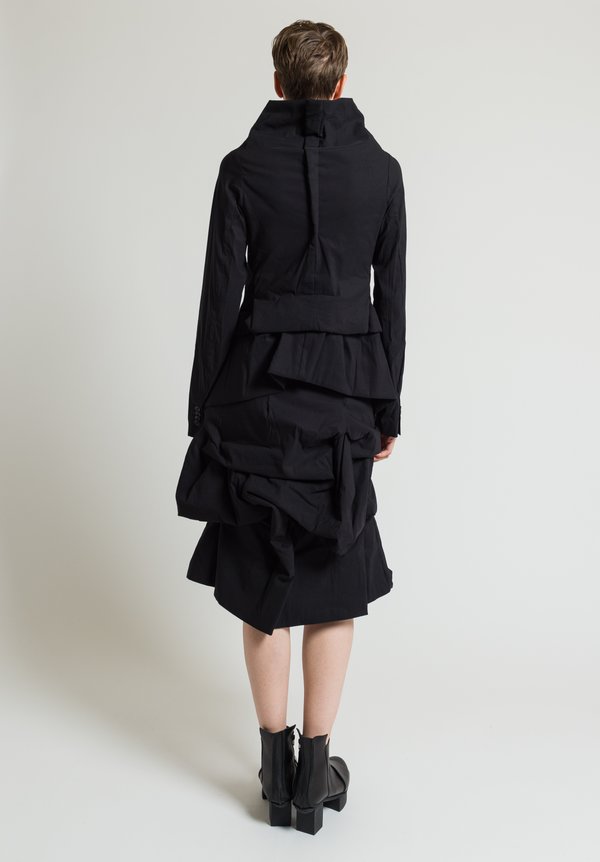 Rundholz Gathered Asymmetric Skirt in Black