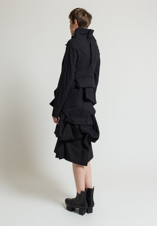 Rundholz Gathered Asymmetric Skirt in Black