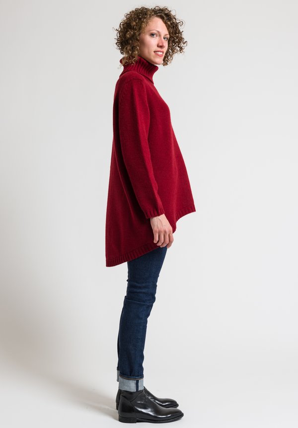 Hania Tatiana Turtleneck Sweater in Russet Red	