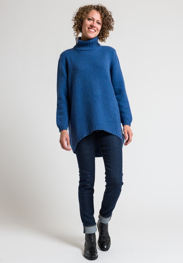 Hania Tatiana Turtleneck Sweater in Soft Denim	