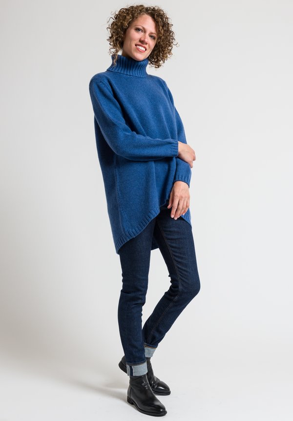 Hania Tatiana Turtleneck Sweater in Soft Denim	