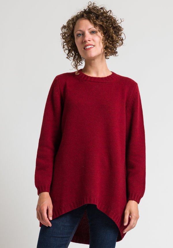 Hania Tatiana Crewneck Sweater in Russet Red	