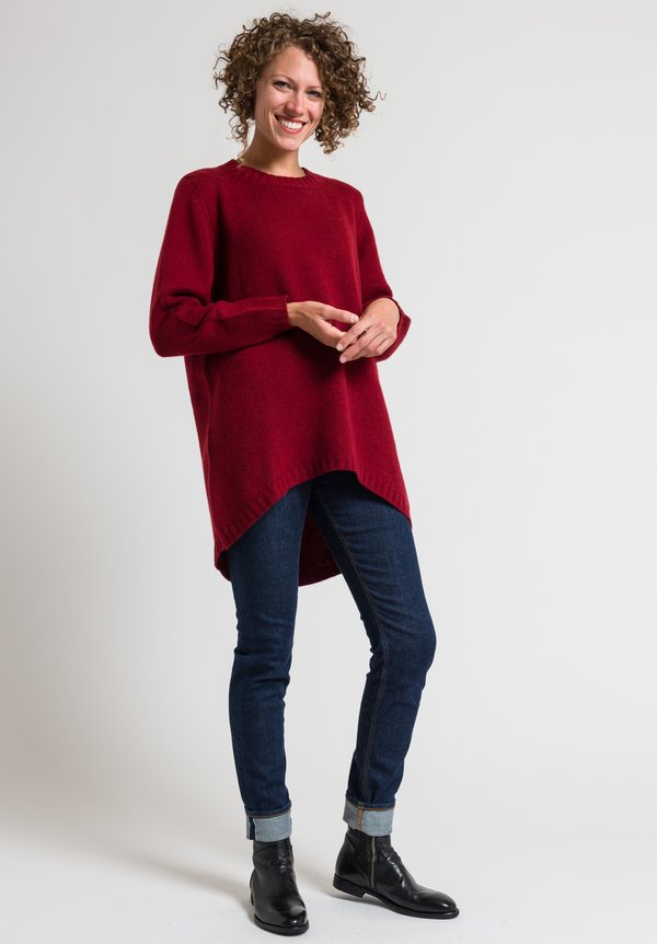 Hania Tatiana Crewneck Sweater in Russet Red	