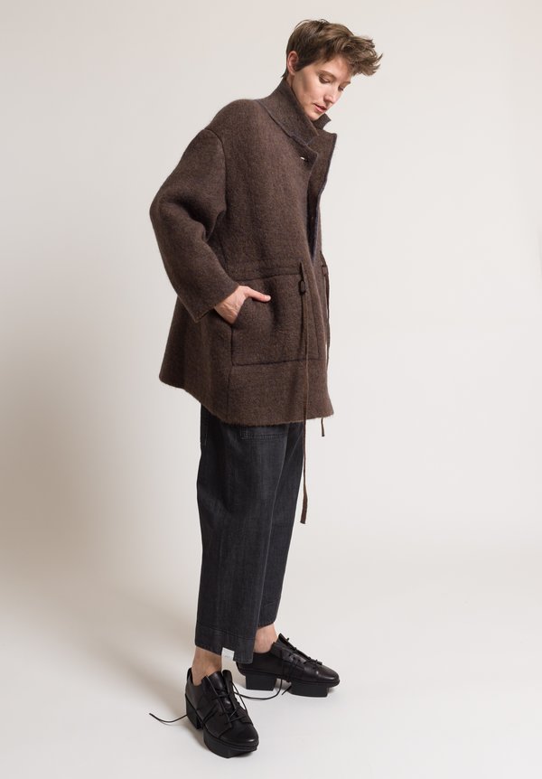 Boboutic Short Knit Yak & Wool Coat in Brown | Santa Fe Dry Goods ...