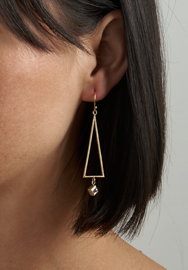 Margery Hirschey White Sapphire Triangle Earrings	