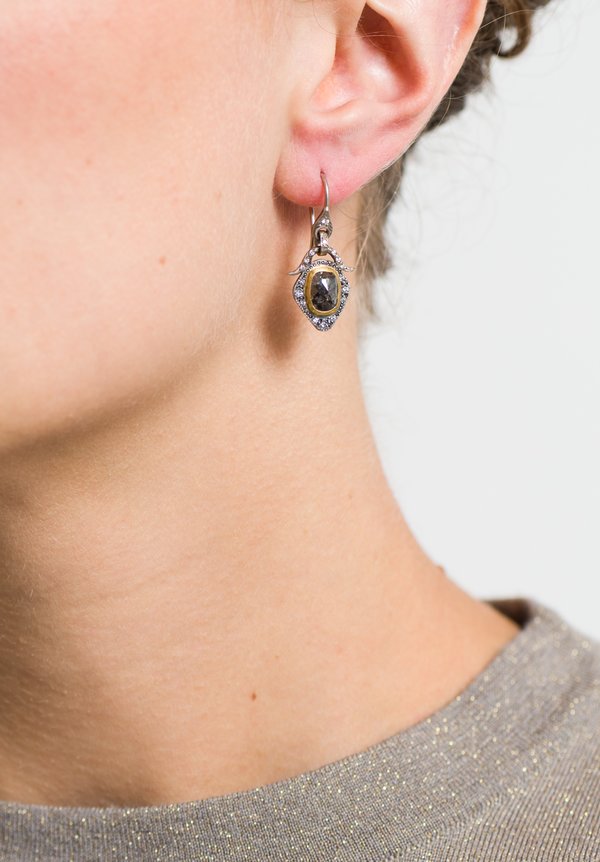 Annie Fensterstock Sterling Diamond Earrings	