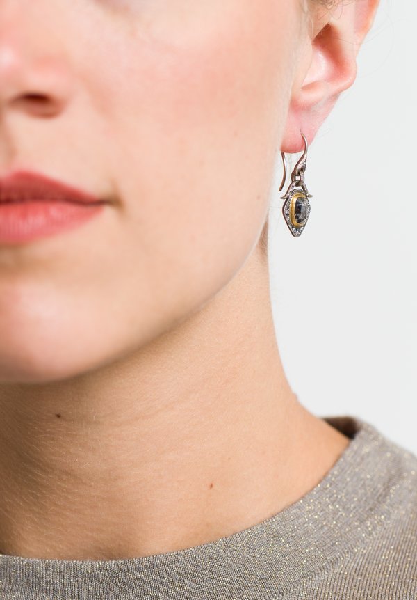 Annie Fensterstock Sterling Diamond Earrings	