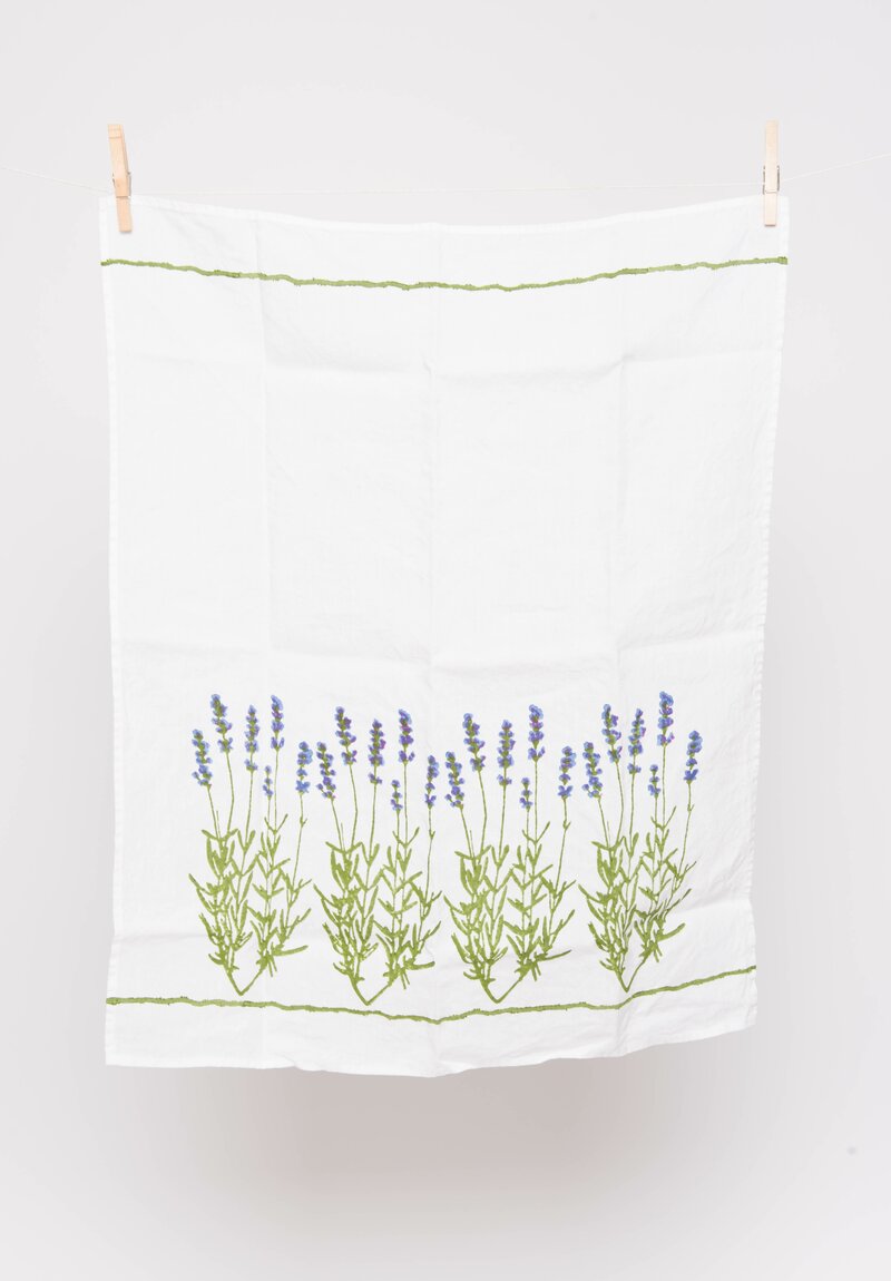 Bertozzi Handmade Linen  Kitchen Towel with Lavendar	