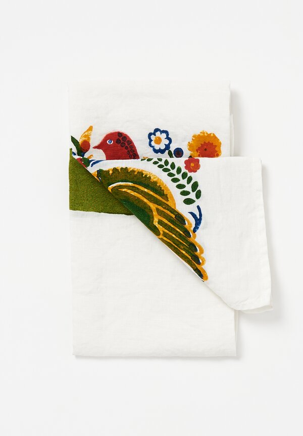 Bertozzi Handmade Linen Kitchen Towel with Blue
