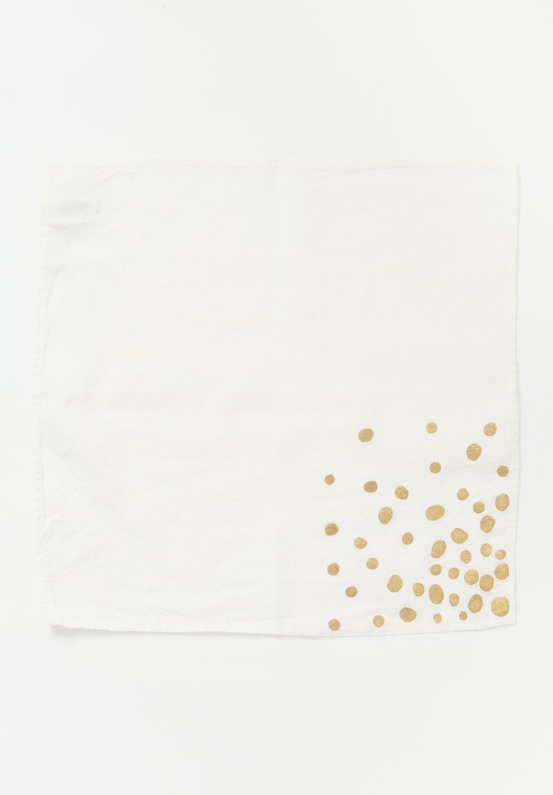 Bertozzi Handmade Linen Napkin with Gold Dots