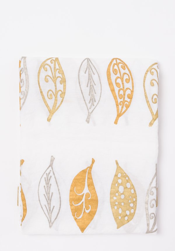 Bertozzi Handmade Linen Tablecloth with Leaves