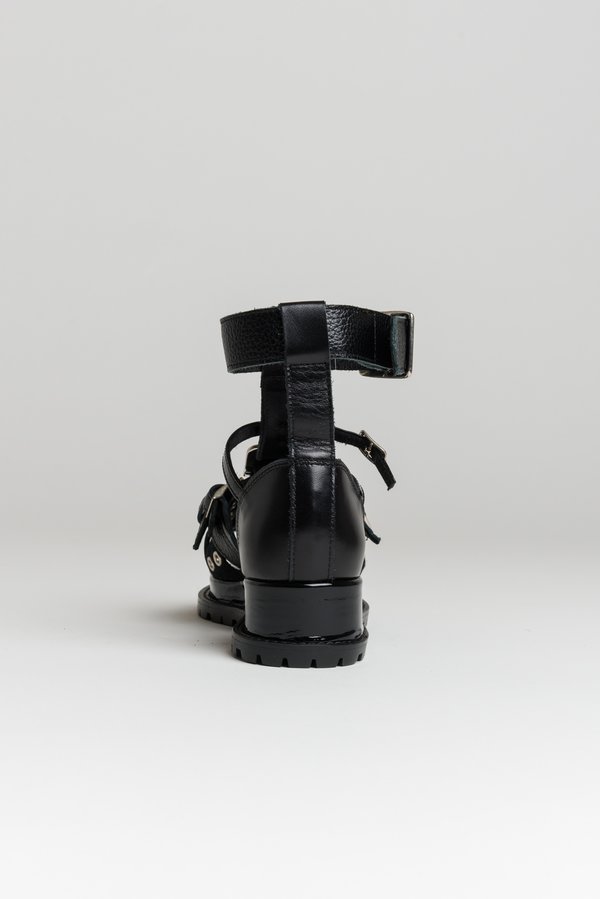 Sacai Cowhide Buckle Sandal in Black | Santa Fe Dry Goods . Workshop ...
