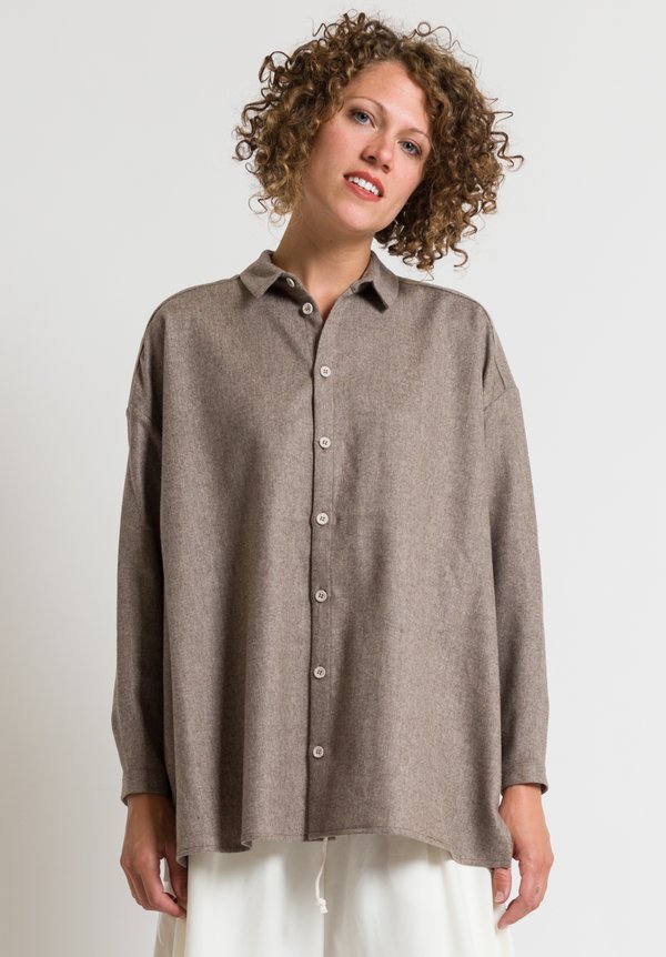 Toogood Flannel Draughtsman Shirt in Mud | Santa Fe Dry Goods