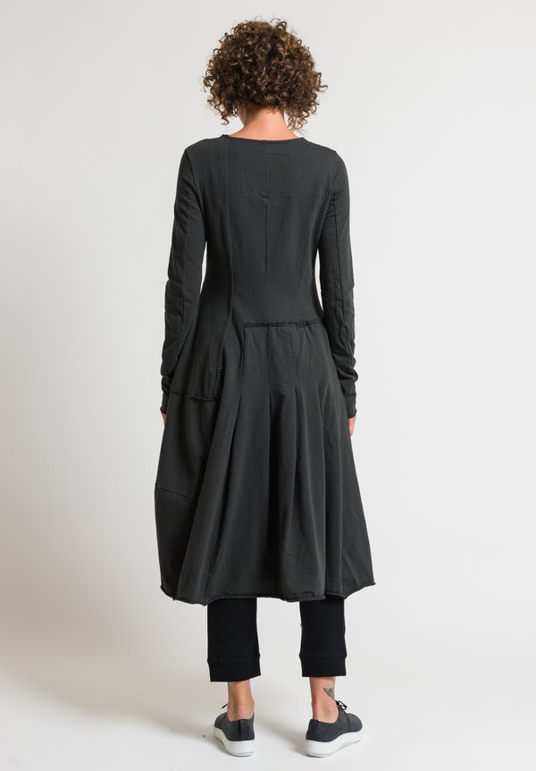 Rundholz Black Label Pleated Patchwork Dress in Anthra	