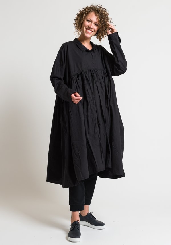 Rundholz Black Label Buttoned Gathered Dress in Black | Santa Fe Dry ...