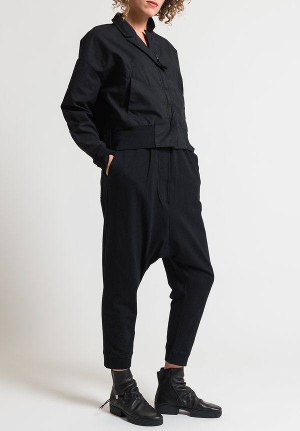 Rundholz Black Label Relaxed Drop Crotch Pants in Black	