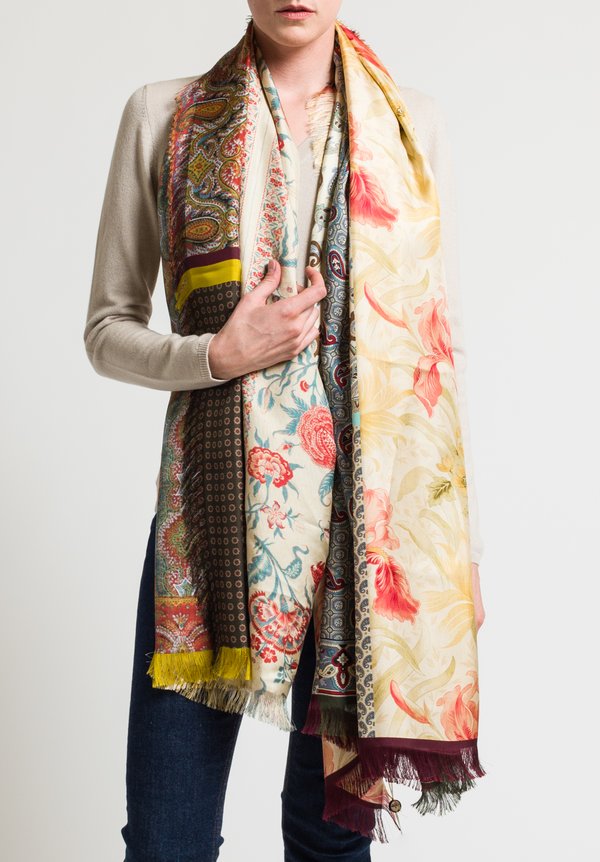 Pierre-Louis Mascia graphic-print silk scarf, Multicolour