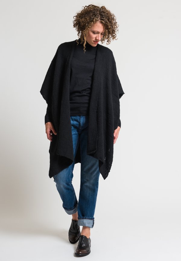 VOZ Cotton Hand Woven Poncho in Black | Santa Fe Dry Goods . Workshop ...