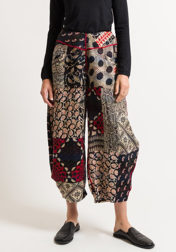 Mieko Mintz 2-Layer Harem Pants in Black/ Red	