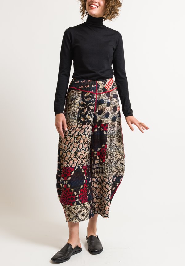 Mieko Mintz 2-Layer Harem Pants in Black/ Red	