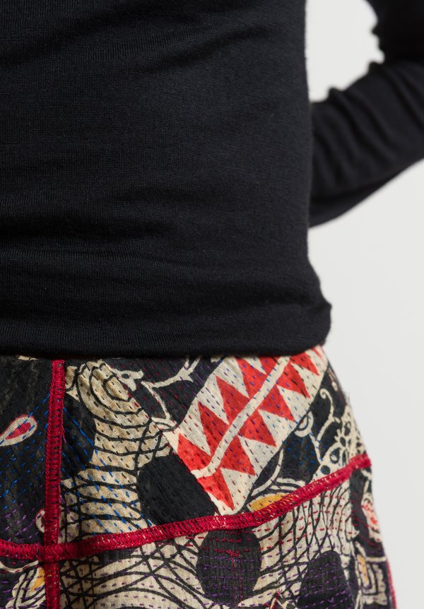 Mieko Mintz 2-Layer Harem Pants in Black/ Red	