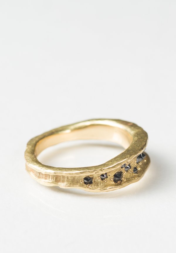 Tap by Todd Pownell 18K, Concave Black Diamond Ring	