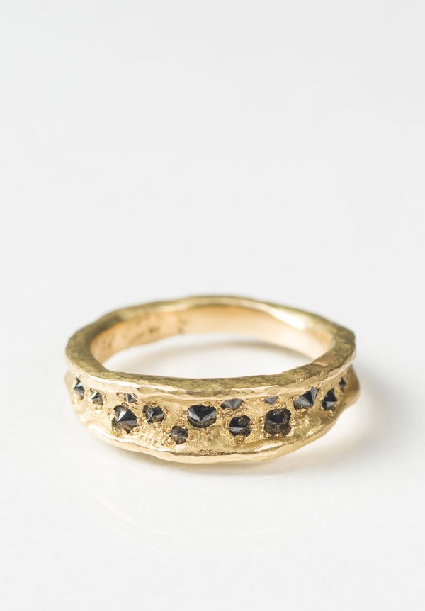 Tap by Todd Pownell 18K, Concave Black Diamond Ring	