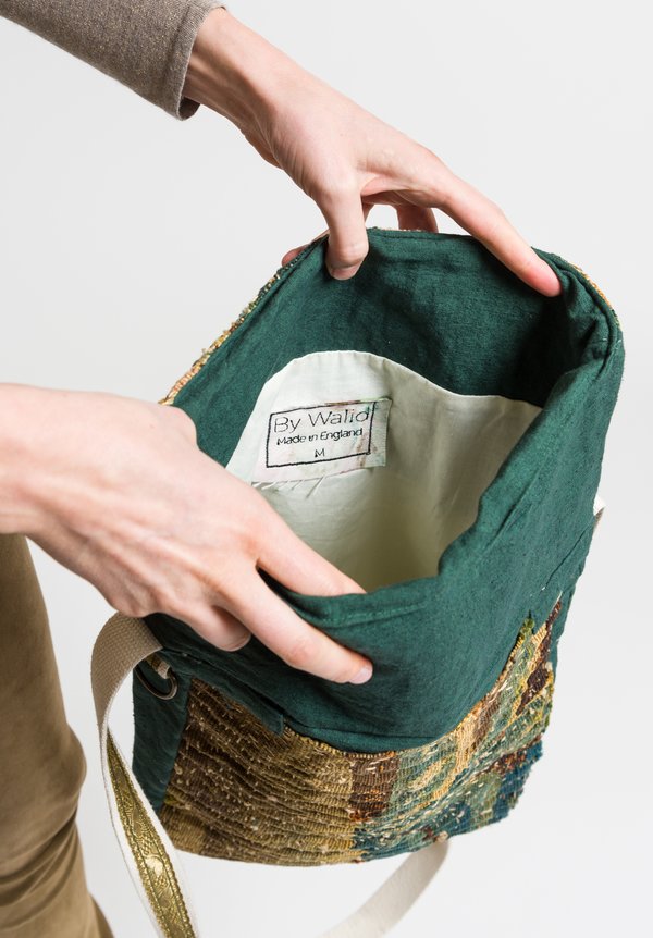 By Walid Tapestry Story Messenger Bag in Green	