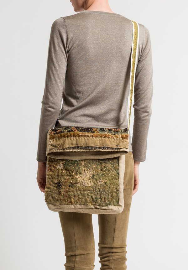 By Walid Tapestry Story Messenger Bag in Natural	