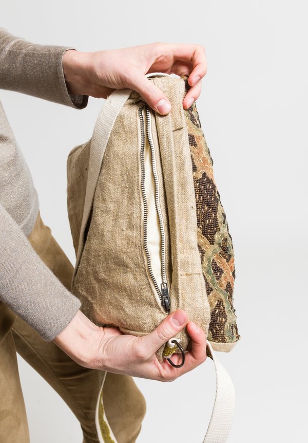 By Walid Tapestry Story Messenger Bag in Natural	