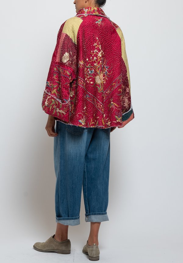 By Walid Judy Piano Shawl Coat in Red	