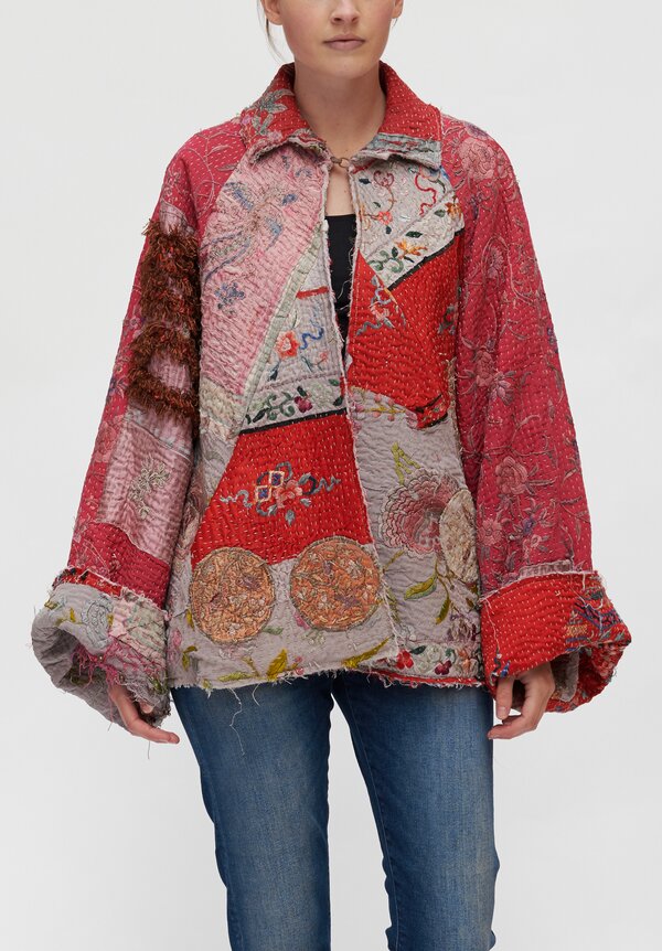 By Walid Judy Chinese Panel Judy Coat in Red	