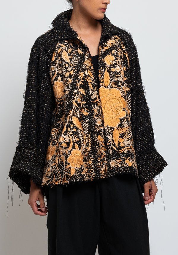 By Walid Judy Chinese Panel Coat in Black	