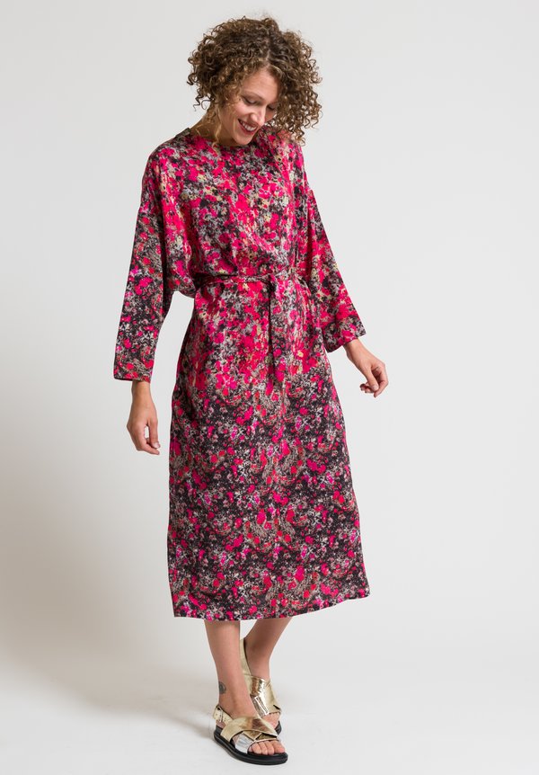 Anntian Easy Oversized Silk Dress in Pink & Black | Santa Fe Dry Goods ...