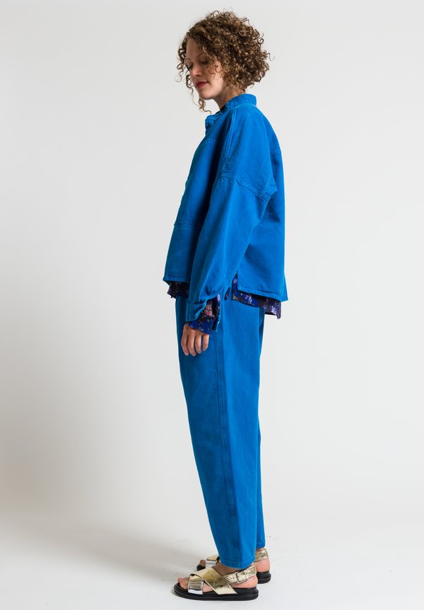 Anntian Relaxed Organic Cotton Jean Jacket in Blue	
