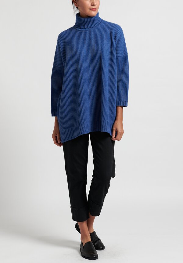 Hania New York Marisa Turtleneck Sweater in Soft Denim	