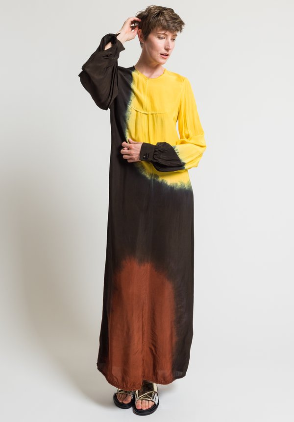 Marni Tie-Dye Long Sleeve Dress in Black